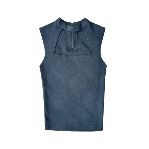 SUZY SHIER BLACK SLEEVELESS SQUARE NECKLINE  TOP | SIZE S NWOT - Picture 1 of 16